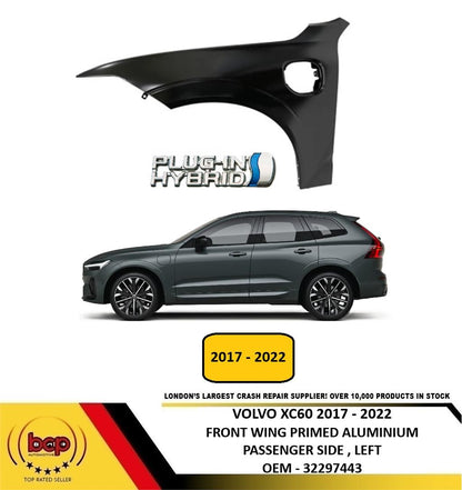 VOLVO XC60 2017 – 2022 FRONT WING FENDER PLUG-IN ALUMINIUM PASSENGER SIDE LEFT