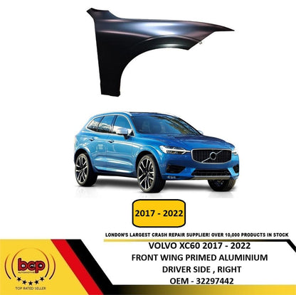 VOLVO XC60 2018 – 2022 FRONT WING FENDER PRIMED ALUMINIUM DRIVER SIDE RIGHT