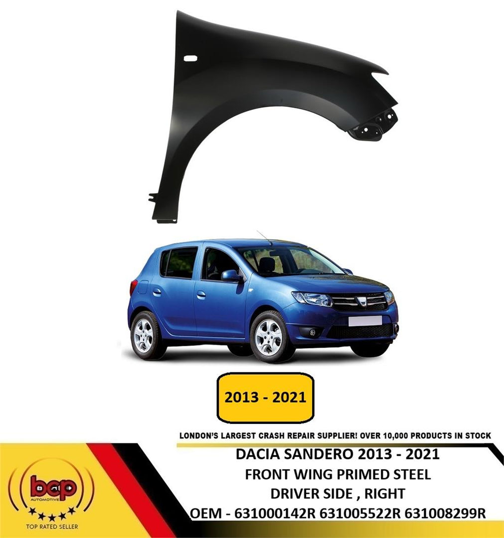 DACIA SANDERO 2013 - 2021 FRONT WING FENDER PRIMED DRIVER SIDE RIGHT OEM QUALITY