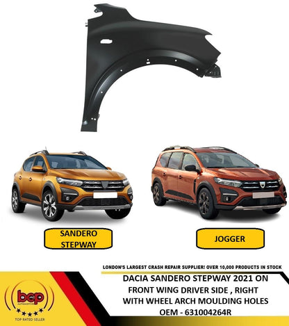 DACIA JOGGER 2022 ON FRONT WING FENDER PRIMED DRIVER SIDE RIGHT NEW