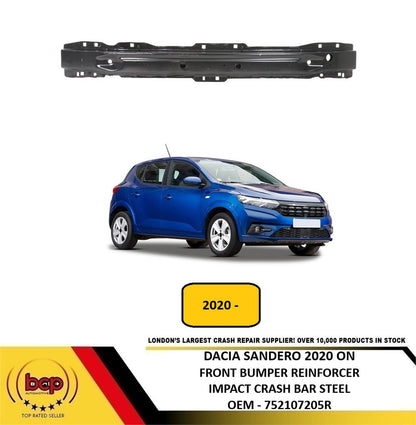 DACIA SANDERO 2020 ON FRONT BUMPER REINFORCER IMPACT CRASH BAR STEEL 752107205R