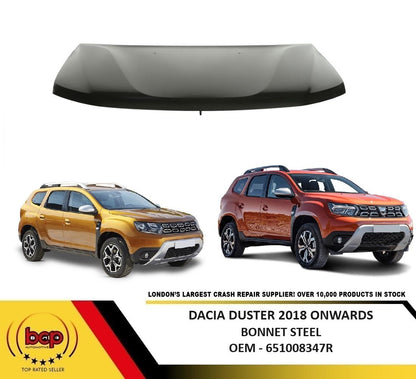 DACIA DUSTER 2018 - 2024 BONNET PRIMED STEEL DELVIERED TO YOUR DOOR