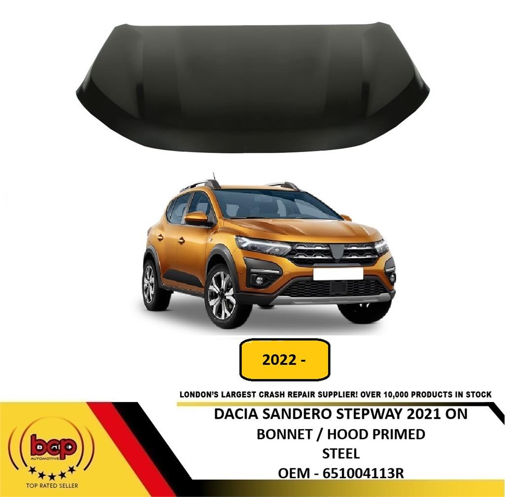 DACIA SANDERO STEPWAY 2021 ONWARDS BONNET HOOD PRIMED STEEL 651004113R