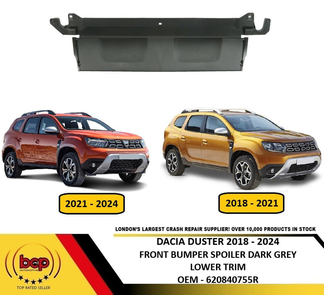 DACIA DUSTER 2018 – 2024 FRONT BUMPER SPOILER TRIM SKID PLATE LOWER DARK GREY