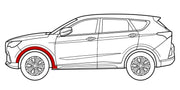 DACIA SANDERO STEPWAY 2021 ON FRONT WING WHEELARCH MOULDING BLACK PASSENGER LEFT