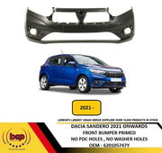 DACIA SANDERO 2021 ON FRONT BUMPER PRIMED NO PARKING SENSOR  NO WASH HOLES
