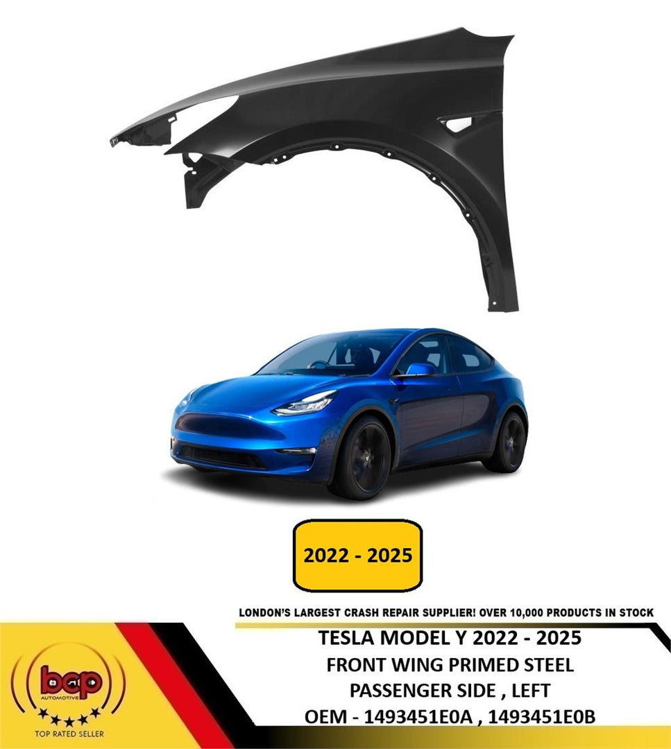 TESLA MODEL Y 2020 –2025 FRONT WING FENDER PRIMED PASSENGER SIDE OEM QUALITY NEW