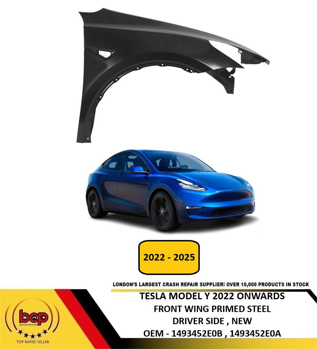 TESLA MODEL Y 2020 –2025 FRONT WING FENDER PRIMED DRIVER SIDE RIGHT OEM QUALITY