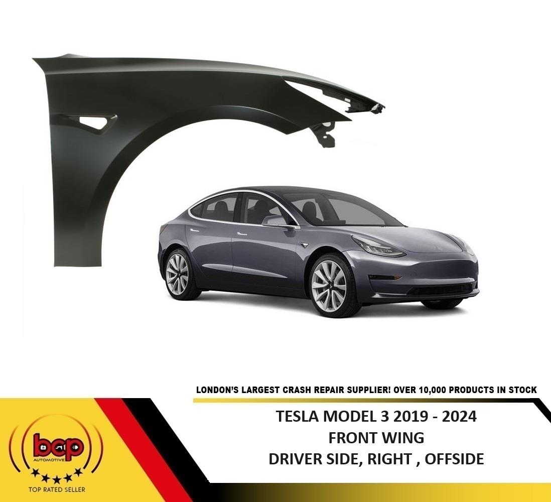 TESLA MODEL 3 2019 - 2024 FRONT WING DRIVERS SIDE FENDER PANEL RIGHT PRIMED