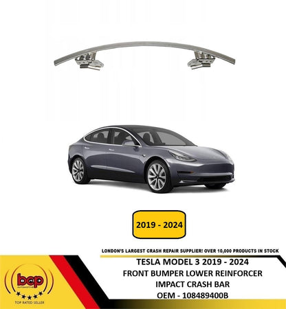 TESLA MODEL 3 2019 - 2024 FRONT BUMPER CRASH IMPACT LOWER REINFORCEMENT BAR NEW