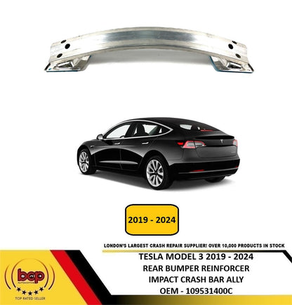 TESLA MODEL 3 2019 -2024 REAR BUMPER REINFORCER IMPACT CRASH BAR ALLY 109531400C