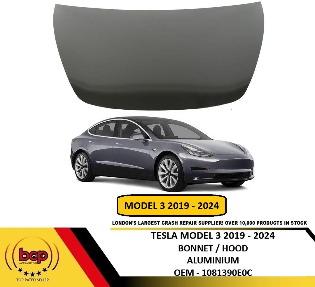 TESLA MODEL 3 2019 – 2024 BONNET HOOD PRIMED ALUMINIUM OEM SPEC