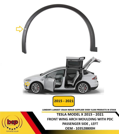 TESLA MODEL X 2015 – 2021 FRONT WING WHEEL ARCH TRIM MOULDING LEFT PASSENGERS