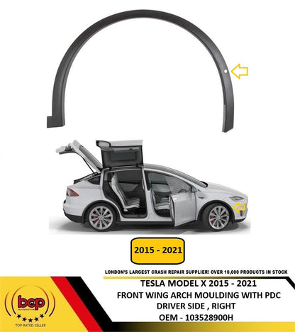 TESLA MODEL X 2015 – 2021 FRONT WING WHEEL ARCH TRIM MOULDING RIGHT DRIVER SIDE