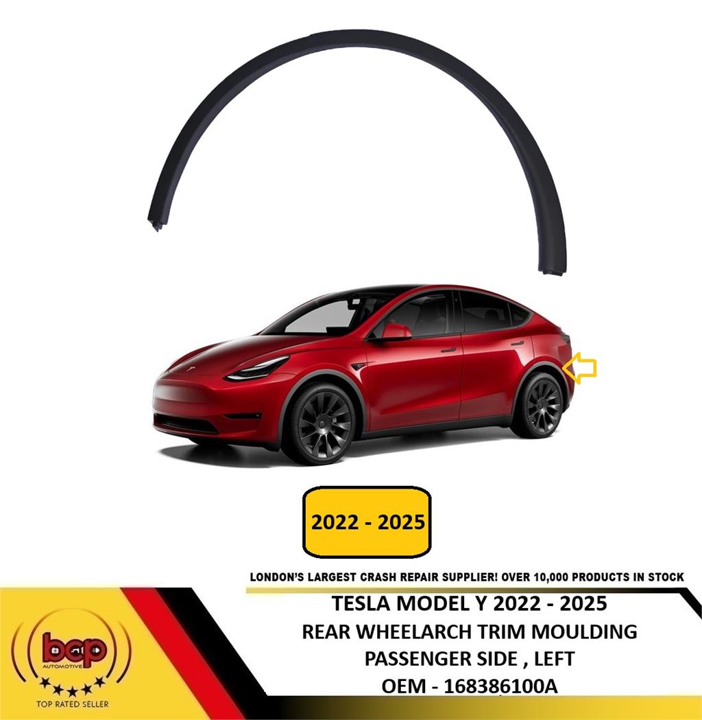 TESLA MODEL Y 2022-2025 REAR WHEEL ARCH TRIM MOULDING PASSENGER LEFT 168386100A