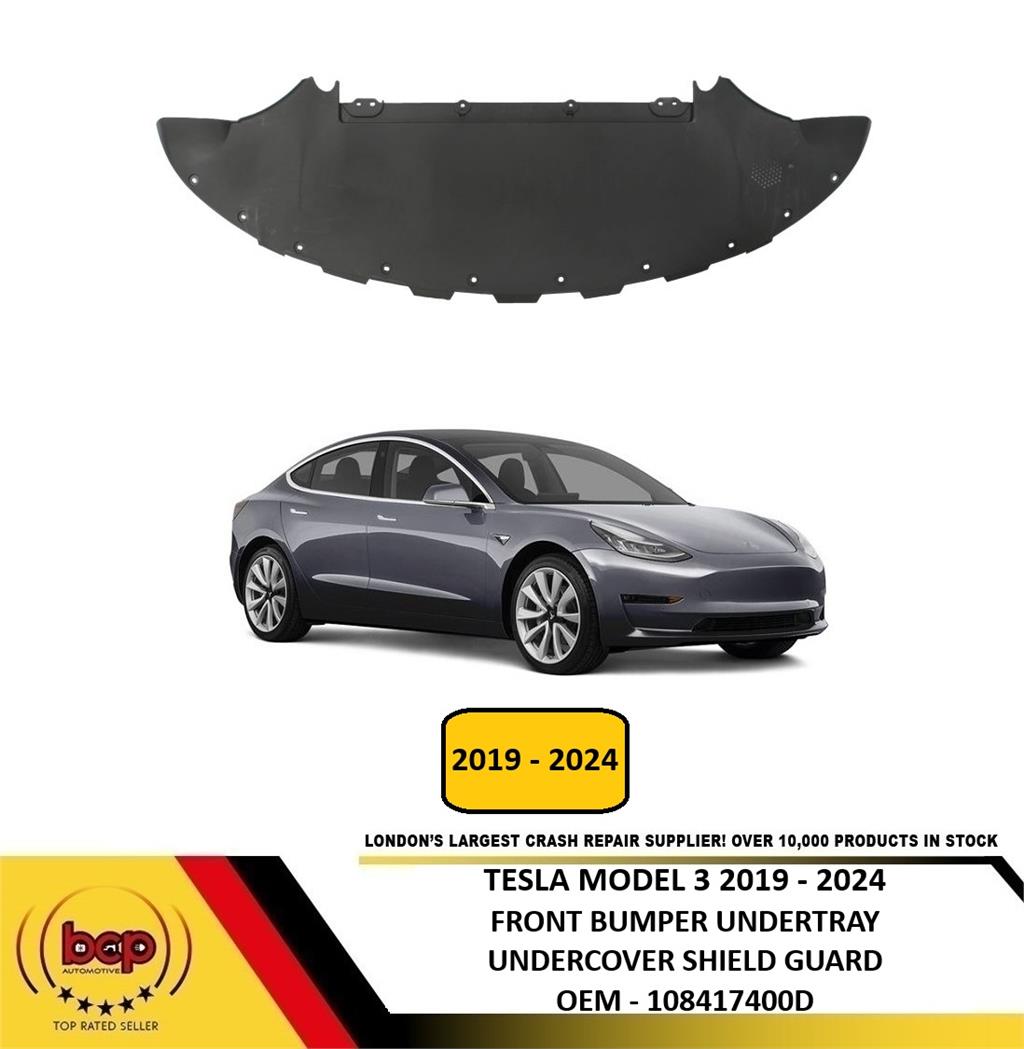 TESLA MODEL 3 2019 - 2024 FRONT BUMPER UNDERTRAY SPLITTER BOTTOM 108417400D