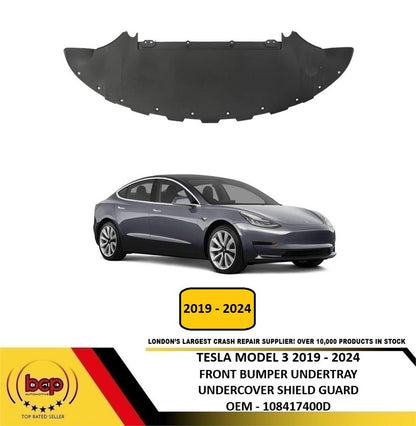 TESLA MODEL 3 2019 - 2024 FRONT BUMPER UNDERTRAY SPLITTER BOTTOM 108417400D