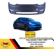 TESLA MODEL Y 2022 – 2025 FRONT BUMPER PRIMED WITH PARKING SENSOR HOLES NEW