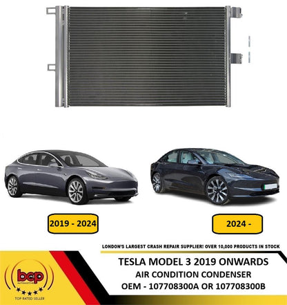 TESLA MODEL 3 2019 ONWARDS AIR CONDITION CONDENSOR A/C CONDENSER