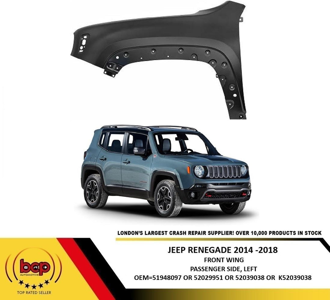 JEEP RENEGADE 2014 -2018 FRONT WING PASSENGER SIDE FENDER PANEL LEFT PRIMED