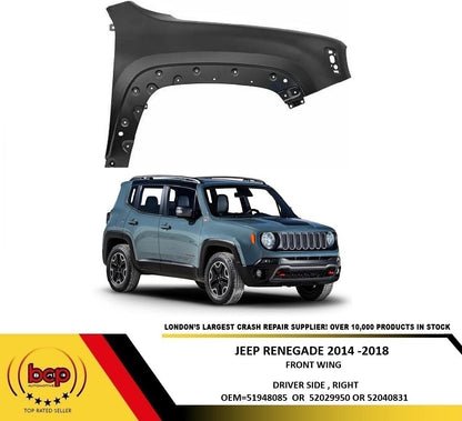 JEEP RENEGADE 2014 -2018 FRONT WING DRIVER SIDE FENDER PANEL RIGHT PRIMED