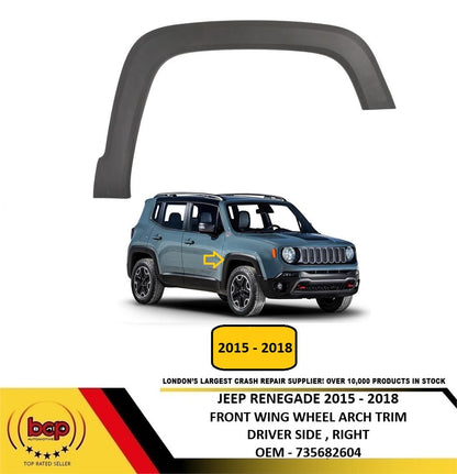 JEEP RENEGADE 2015 -2018 FRONT WING WHEEL ARCH MOULDING TRIM DRIVER RIGHT