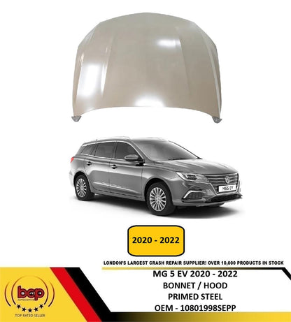 MG 5 EV ELECTRIC 2020 - 2022 BONNET HOOD PRIMED STEEL DELIVERED TO YOUR DOOR