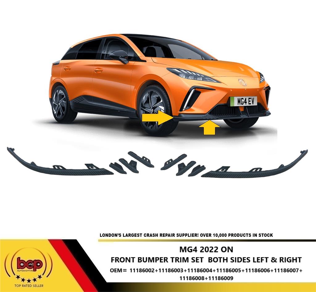 MG 4 2022 ON FRONT BUMPER LOWER SPOILER TRIMS BOTH SIDE 8 PEICES