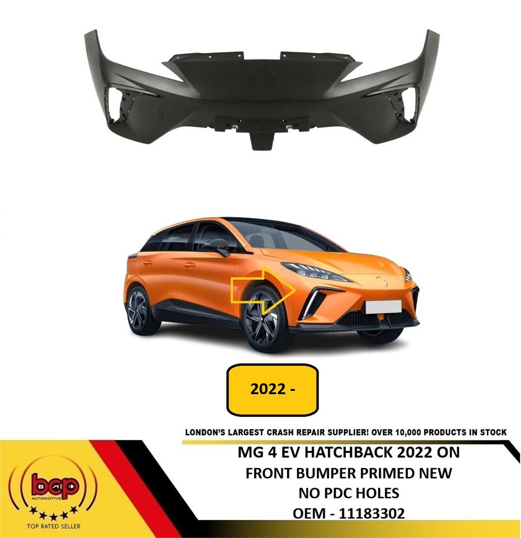 MG4 EV 2022 ONWARDS FRONT BUMPER UPPER SECTION NO PARKING SENSORS PRIMED NEW