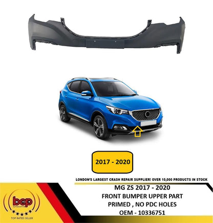 MG ZS 2017 - 2020 FRONT BUMPER UPPER SECTION PRIMED NO PARKING SENSOR 10336751