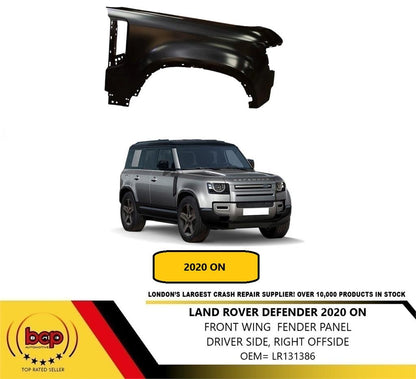 LAND ROVER DEFENDER 2020 ON FRONT WING FENDER PRIMED DRIVER SIDE RIGHT LR131386