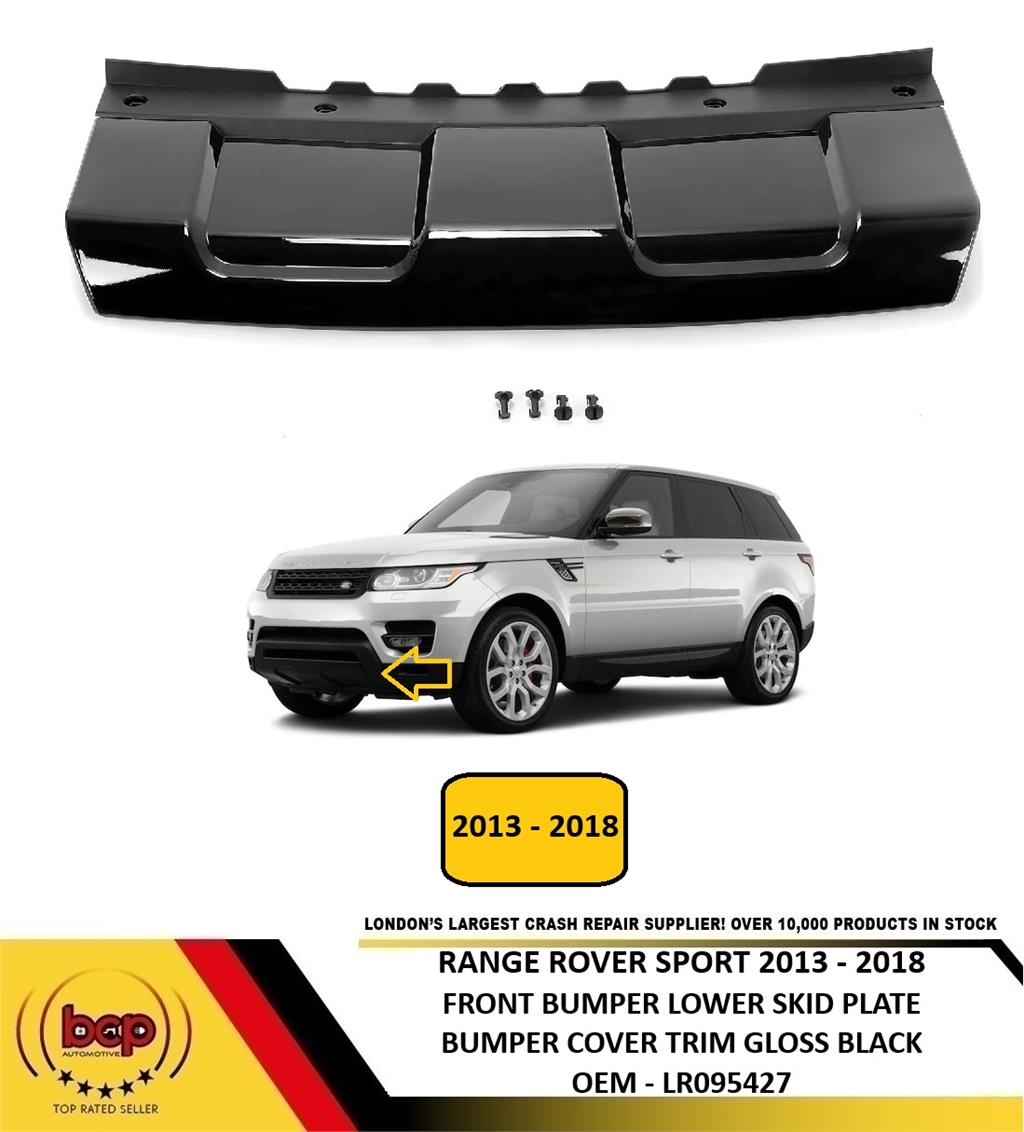 RANGE ROVER SPORT 2013 - 2018 FRONT BUMPER LOWER SKID PLATE COVER GLOSS BLACK