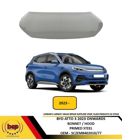 BYD ATTO 3 2023 ON BONNET HOOD PRIMED STEEL INSURANCE APPROVED SC2EM8402010