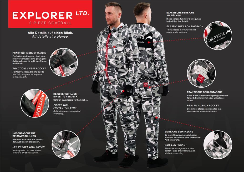PROTECTIVE SUIT OVERALLS CAR SYSTEMS 2 PIECE EXPLORER XL SIZE WASHABLE PPE