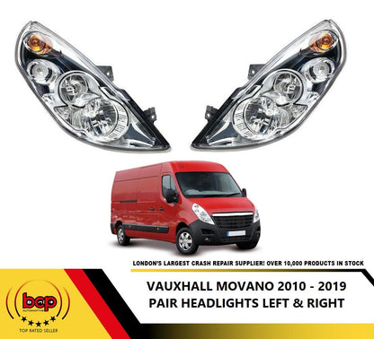 VAUXHALL MOVANO HEADLIGHTS HEADLAMPS 2010 - 2019 PAIR LEFT AND RIGHT BOTH SIDE