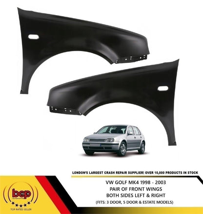 VW GOLF MK4 1998-2003 FRONT WINGS PAIR LEFT & RIGHT BRAND NEW PRIMED