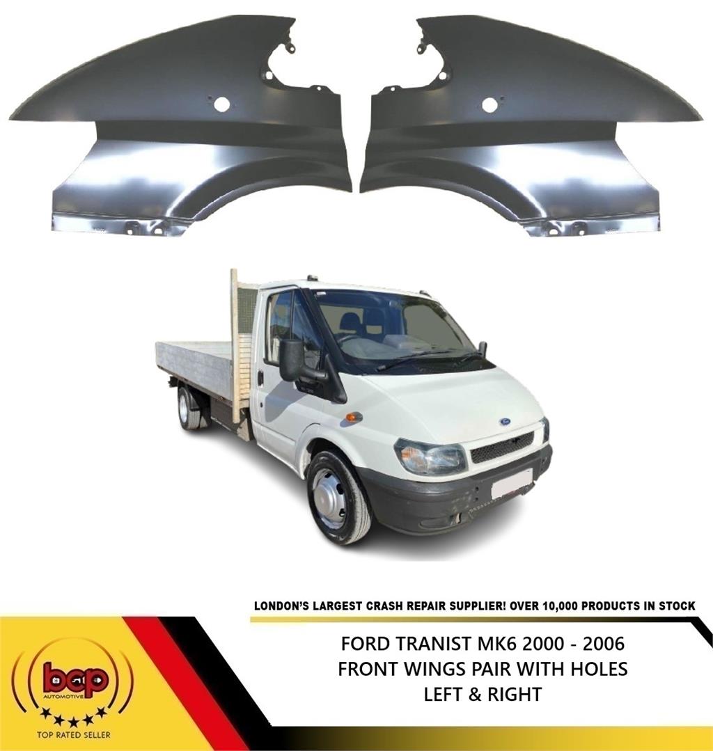 FORD TRANSIT MK6 2000-2006 FRONT WINGS WITH HOLE PAIR LEFT RIGHT NEW PRIMED