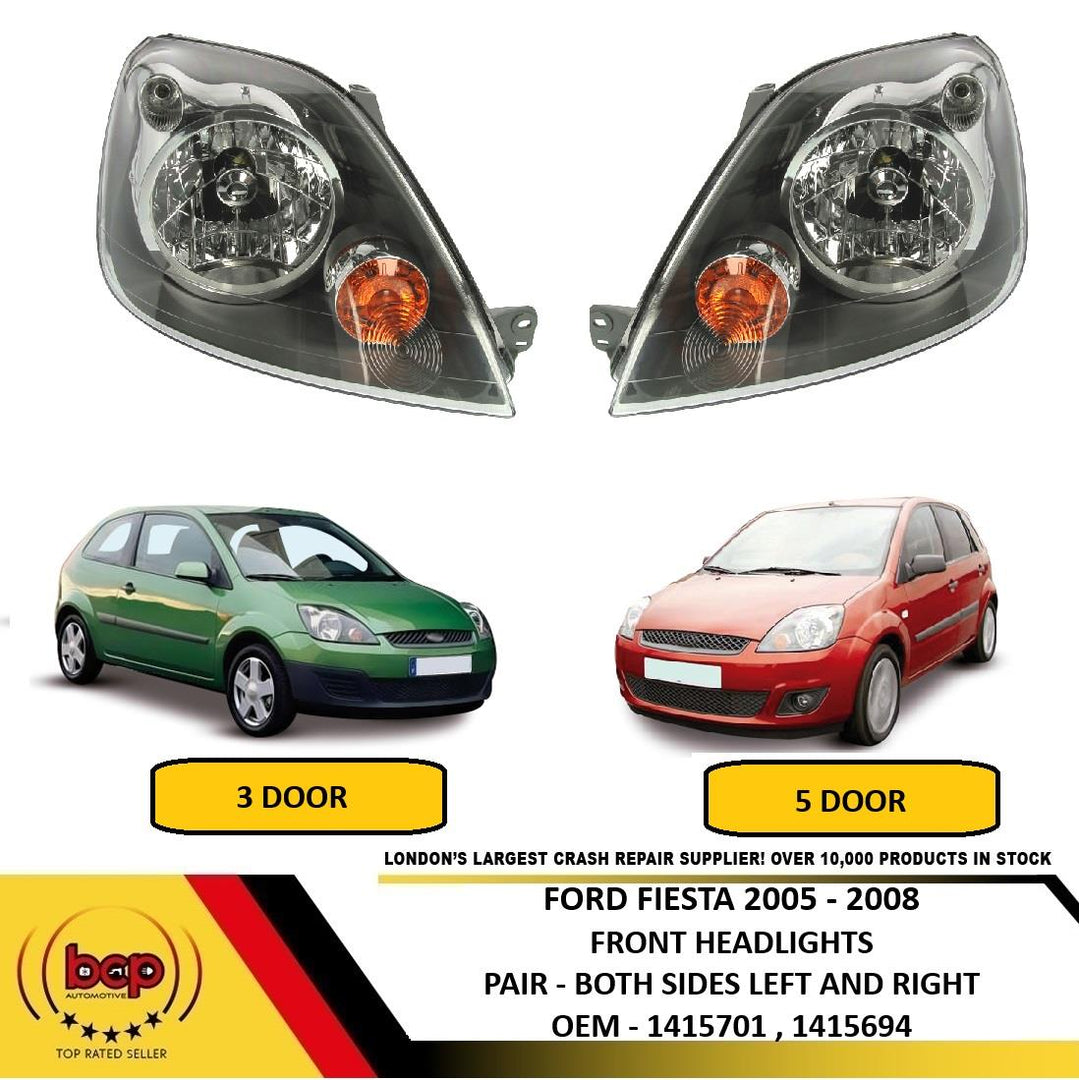 FORD FIESTA MK6 2005 - 2008 HEADLIGHTS HEADLAMPS PAIR LEFT + RIGHT BRAND NEW