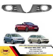 VOLKSWAGEN GOLF MK6 2008 2013 FRONT BUMPER GRILLE W/FOG HOLE PAIR LEFT & RIGHT
