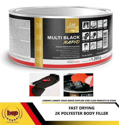 CAR SYSTEM RAPID BLACK MULTI FILLER 2K POLYESTER 1.3KG CAR BODY