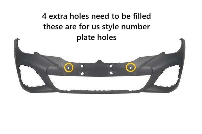 BMW 3 SERIES M SPORT G20 2019 – 2023 FRONT BUMPER PRIMED WITH PARKING SENSORS