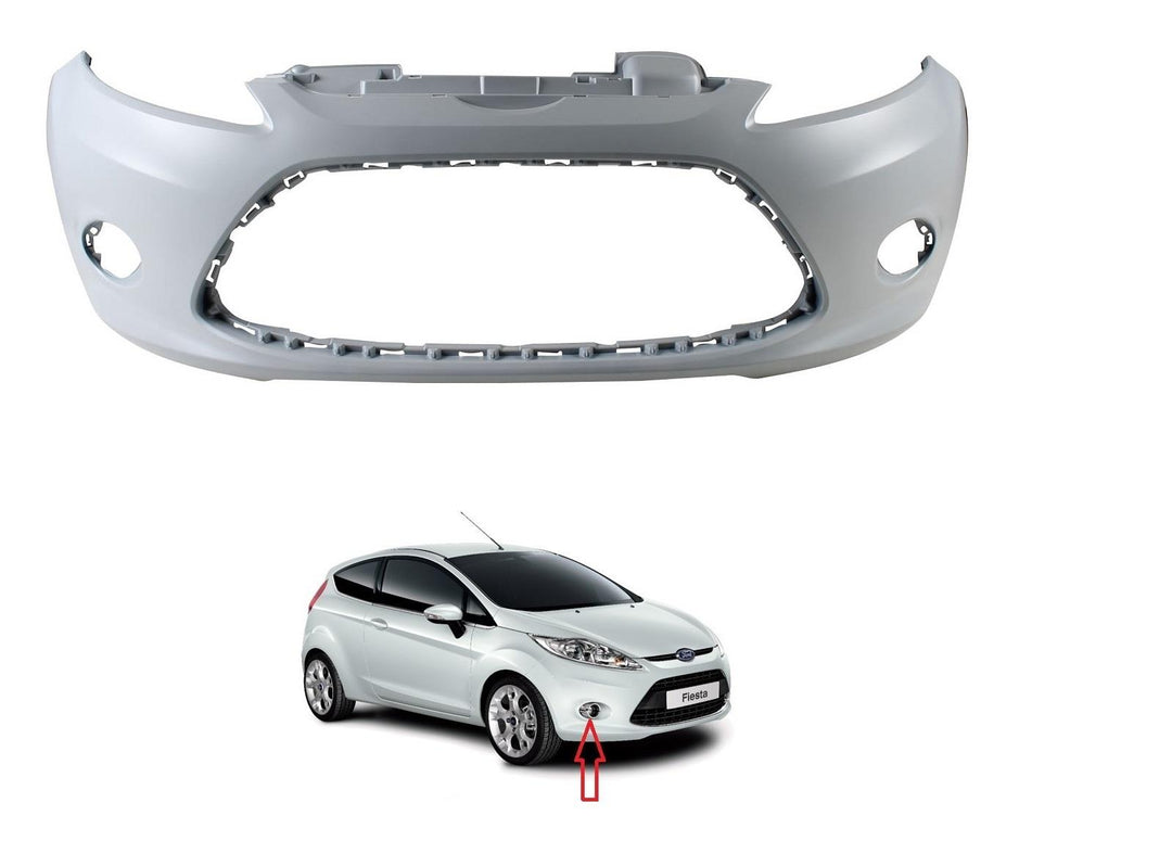 FORD FIESTA MK7 2008 2009 2010 2011 2012 FRONT BUMPER WITH FOG HOLES PRIMED