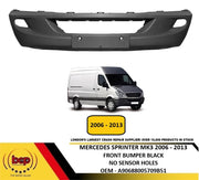 MERCEDES BENZ SPRINTER MK3 2006 - 2013 FRONT BUMPER BLACK WITH FOGLIGHT HOLES