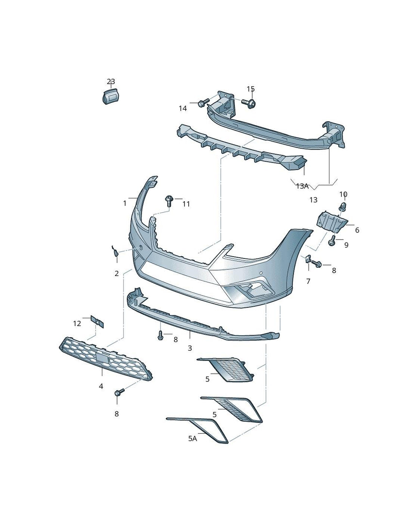 SEAT IBIZA 2017 - 2024 FRONT BUMPER FOG GRILLE FRAME NOT FR MODELS LEFT SIDE
