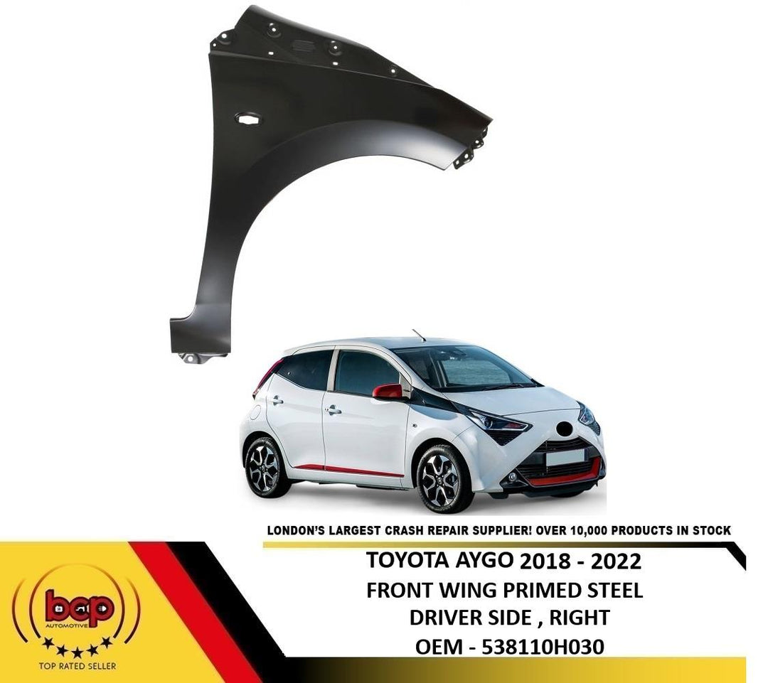 TOYOTA AYGO 2018 - 2022 FRONT WING RIGHT DRIVERS NEW INSURANCE APPROVED PRIMED