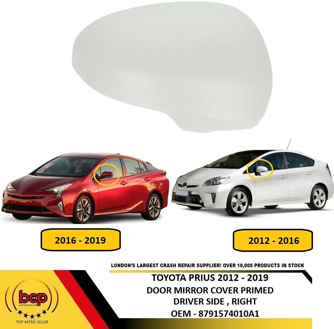 TOYOTA PRIUS 2012 – 2019 DOOR MIRROR COVER PRIMED DRIVER SIDE RIGHT NEW