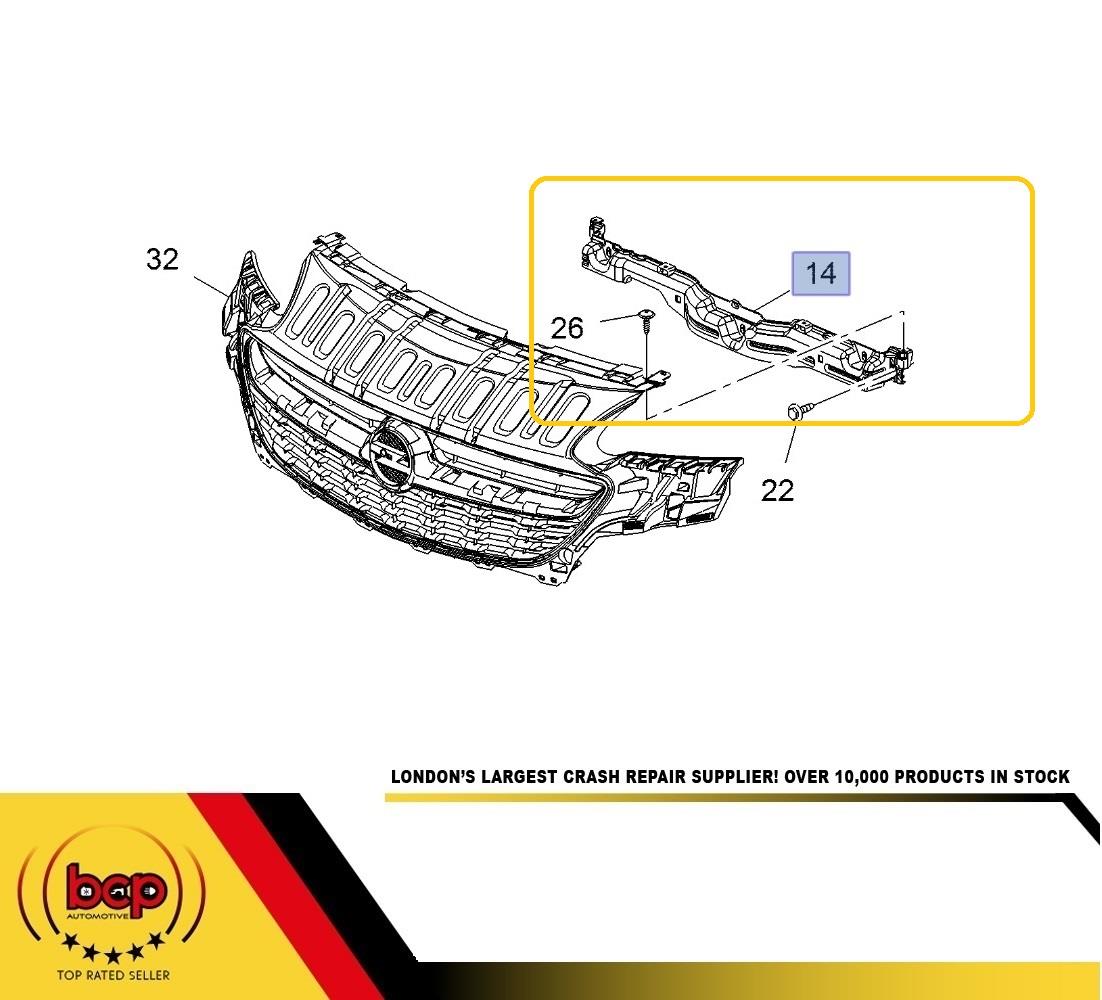 VAUXHALL CORSA E 2015 - 2019 FRONT BUMPER UPPER SUPPORT PLASTIC
