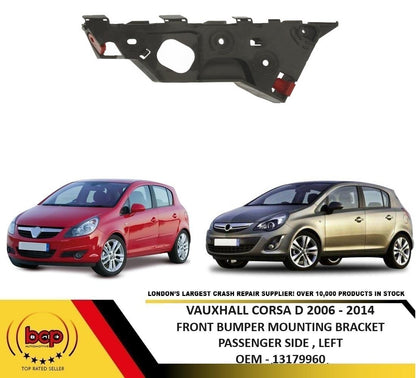 VAUXHALL CORSA D 2006 - 2015 FRONT BUMPER TO WING BRACKET MOUNT LEFT 13179960