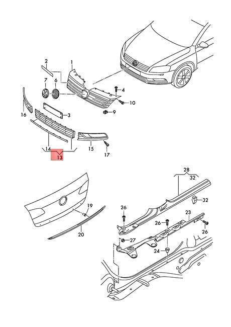 VW PASSAT B7 2011 - 2014  FRONT CENTER GRILLE WITH CHROME OEM QUALITY