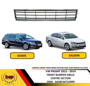 VW PASSAT B7 2011 - 2014  FRONT CENTER GRILLE WITH CHROME OEM QUALITY